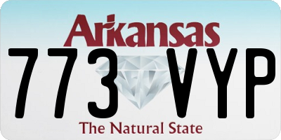 AR license plate 773VYP