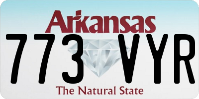 AR license plate 773VYR