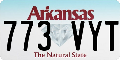 AR license plate 773VYT
