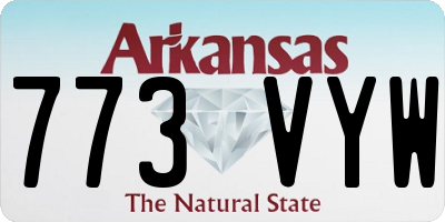 AR license plate 773VYW