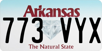AR license plate 773VYX