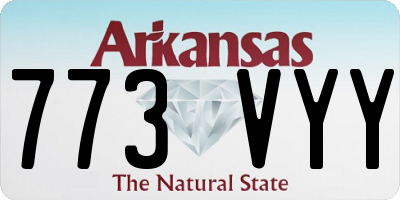 AR license plate 773VYY