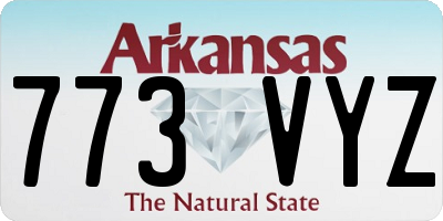 AR license plate 773VYZ