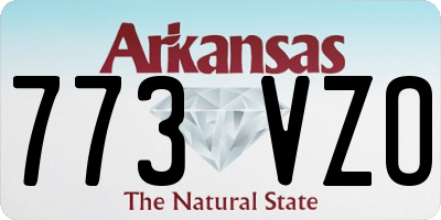 AR license plate 773VZO