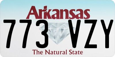 AR license plate 773VZY