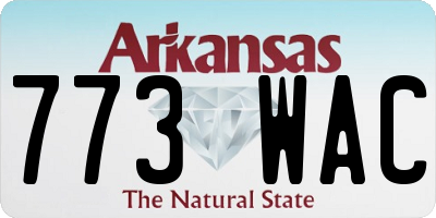 AR license plate 773WAC