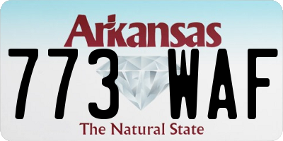 AR license plate 773WAF