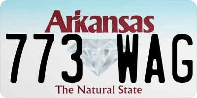 AR license plate 773WAG