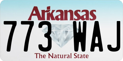 AR license plate 773WAJ