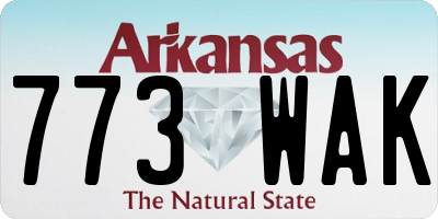 AR license plate 773WAK