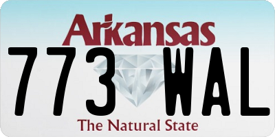 AR license plate 773WAL