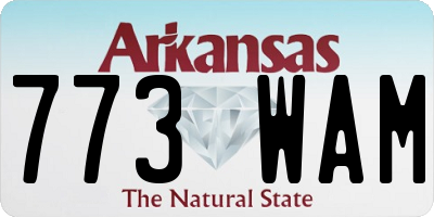 AR license plate 773WAM