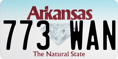AR license plate 773WAN