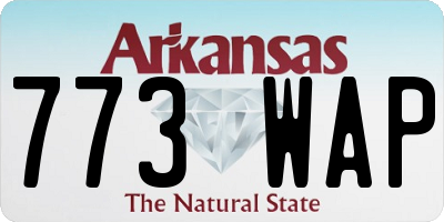 AR license plate 773WAP