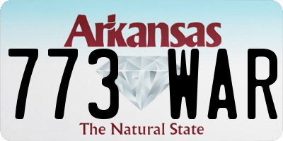 AR license plate 773WAR