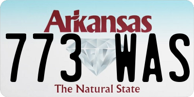 AR license plate 773WAS