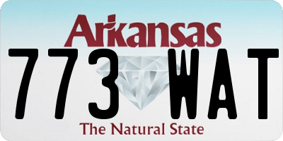 AR license plate 773WAT