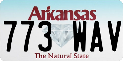 AR license plate 773WAV