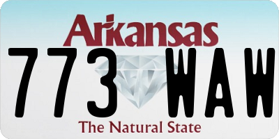 AR license plate 773WAW