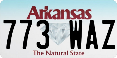 AR license plate 773WAZ