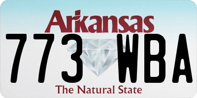 AR license plate 773WBA