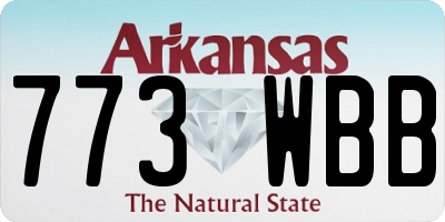 AR license plate 773WBB