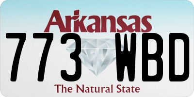 AR license plate 773WBD