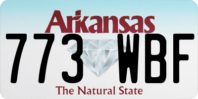 AR license plate 773WBF