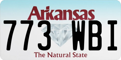 AR license plate 773WBI