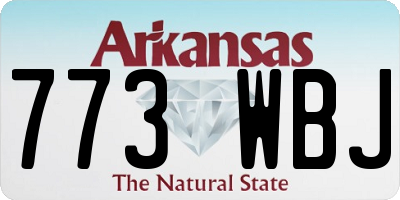 AR license plate 773WBJ