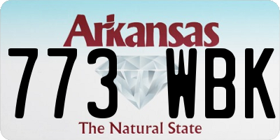 AR license plate 773WBK