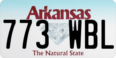 AR license plate 773WBL