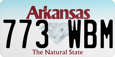 AR license plate 773WBM
