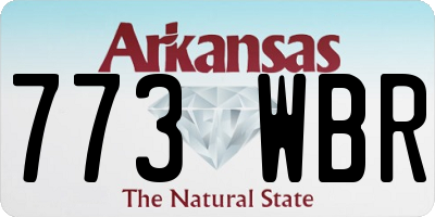 AR license plate 773WBR
