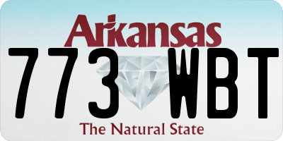 AR license plate 773WBT