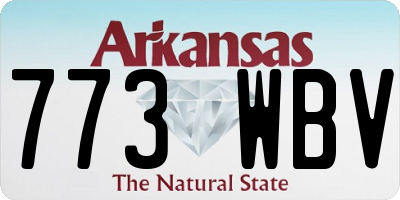 AR license plate 773WBV