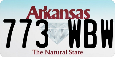 AR license plate 773WBW