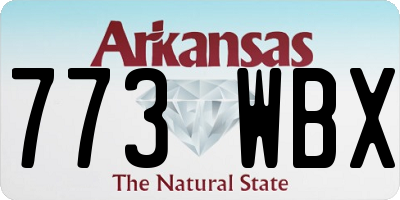 AR license plate 773WBX