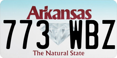 AR license plate 773WBZ