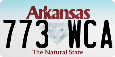 AR license plate 773WCA