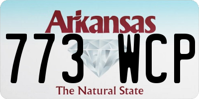 AR license plate 773WCP