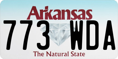 AR license plate 773WDA