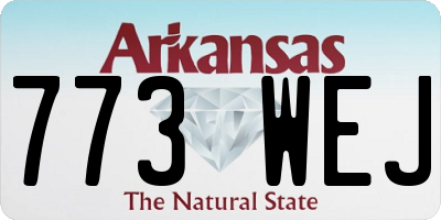 AR license plate 773WEJ