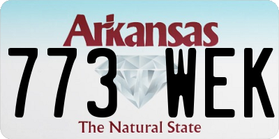 AR license plate 773WEK