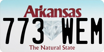 AR license plate 773WEM