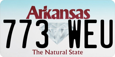 AR license plate 773WEU