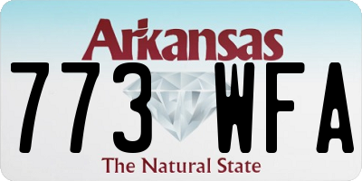 AR license plate 773WFA