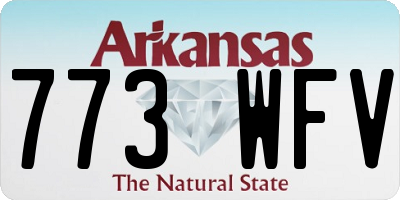 AR license plate 773WFV