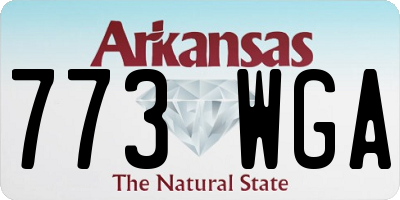AR license plate 773WGA