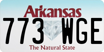 AR license plate 773WGE